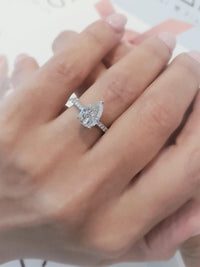 2.50Ct Pear Shaped Solitaire Promise Moissanite Engagement Ring - JBR Jeweler