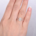 2.50CT Radiant Cut Moissanite Solitaire Pave Set Halo Promise Ring - JBR Jeweler