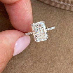 2.50CT Radiant Cut Solitaire Moissanite Engagement Ring - JBR Jeweler