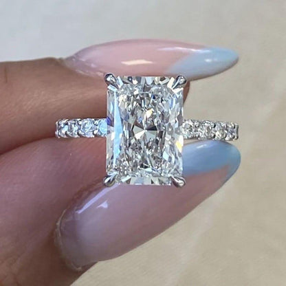 2.50CT Radiant Cut Solitaire Moissanite Engagement Ring - JBR Jeweler