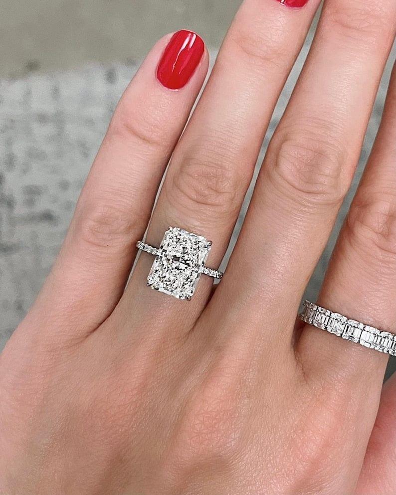 Radiant Cut Solitaire Moissanite Engagement Ring – JBR Jeweler