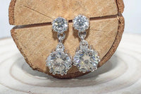 2.60 TCW Round Cut Moissanite Six Prong Dangle Drop Earring - JBR Jeweler