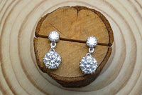 2.60 TCW Round Cut Moissanite Six Prong Dangle Drop Earring - JBR Jeweler