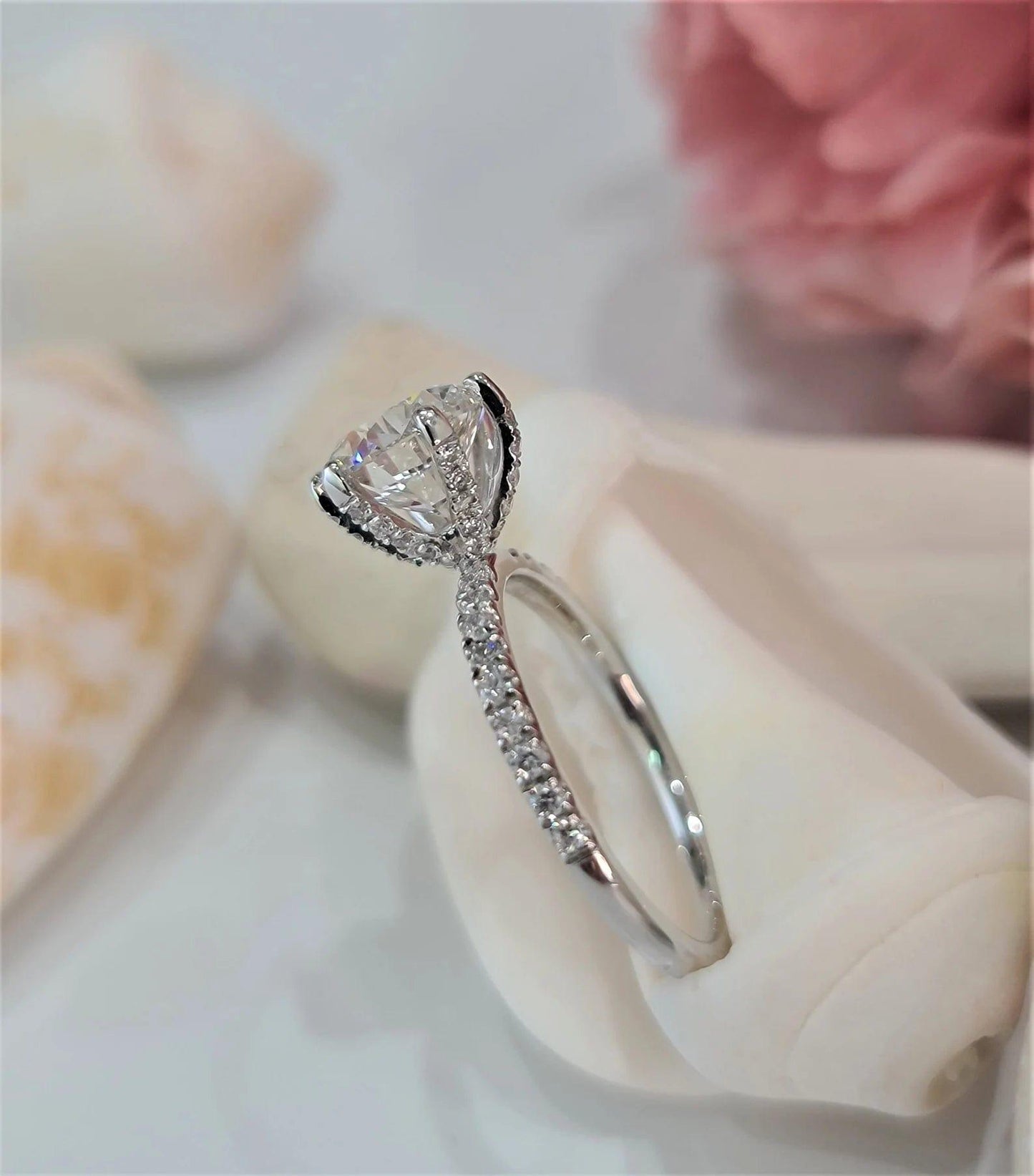 2 Carat Solitaire Round Moissanite Diamond Engagement Ring - JBR Jeweler