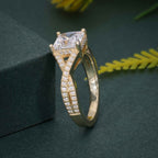 2.00CT Princess Cut Twist Moissanite Engagement Ring - JBR Jeweler