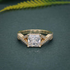 2.00CT Princess Cut Twist Moissanite Engagement Ring - JBR Jeweler