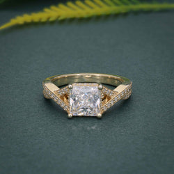 2.00CT Princess Cut Twist Moissanite Engagement Ring