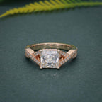 2.00CT Princess Cut Twist Moissanite Engagement Ring - JBR Jeweler
