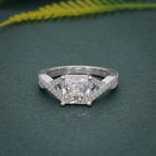 2.00CT Princess Cut Twist Moissanite Engagement Ring - JBR Jeweler