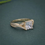 2.00CT Princess Cut Twist Moissanite Engagement Ring - JBR Jeweler