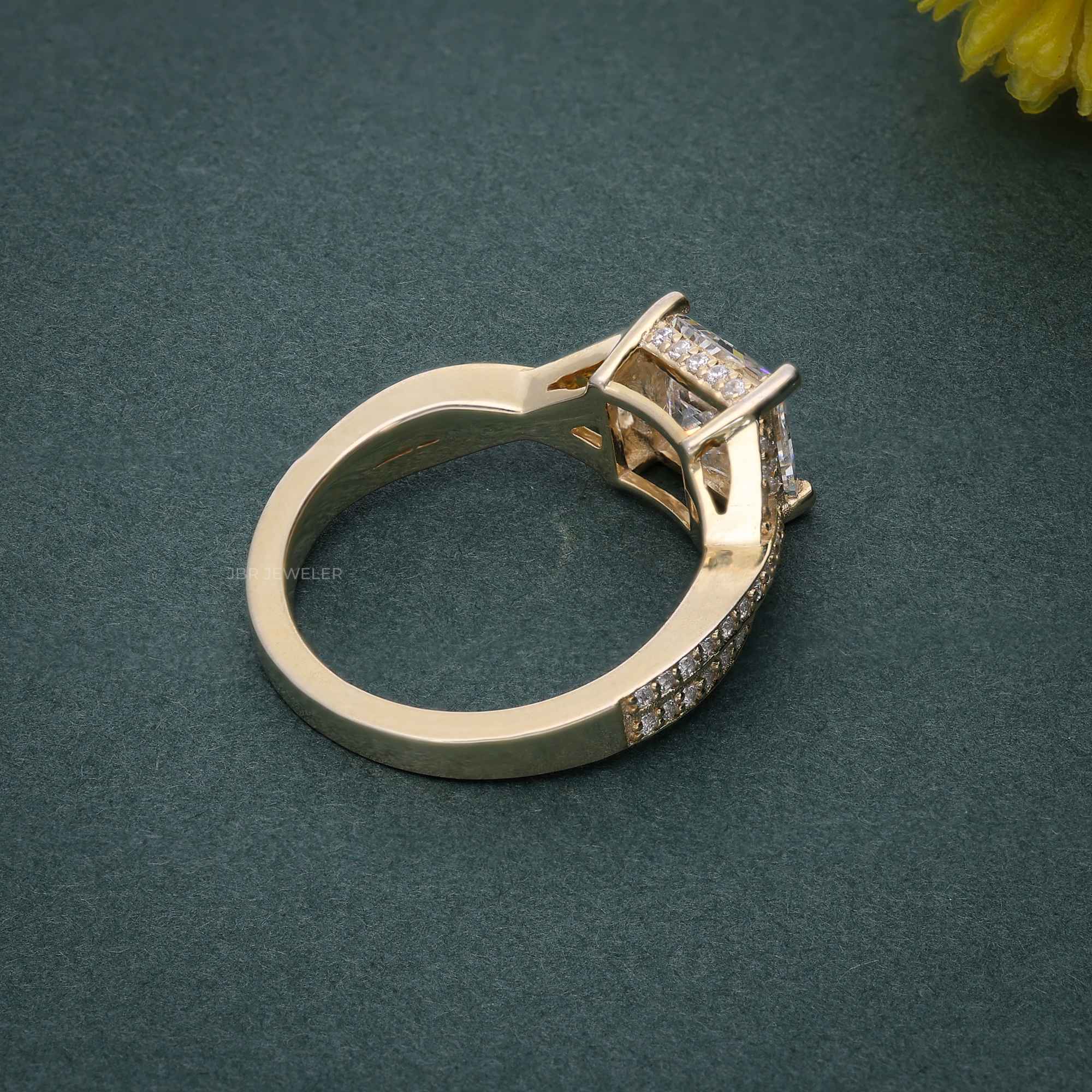 2.00CT Princess Cut Twist Moissanite Engagement Ring - JBR Jeweler