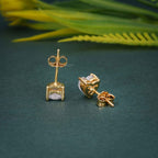 2.00Ct Heart Shape Created Diamond Real 14K Yellow Gold Earrings Studs Screw Back - JBR Jeweler