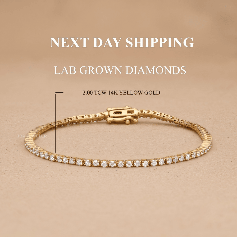 2.00 TCW Lab Grown Diamond Tennis Bracelet  14K Gold
