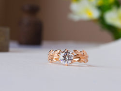 2 CT Rose Gold Lab Diamond Victorian Flower Engagement Ring