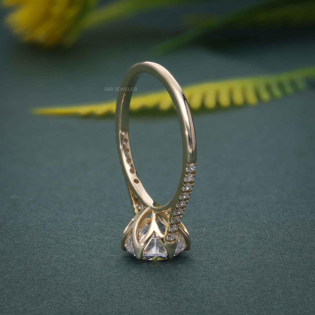 Sparkling 2.0CT Lab Grown Floral Engagement Ring