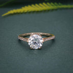 Stunning 2.0CT Round Lab Grown Floral Engagement Ring
