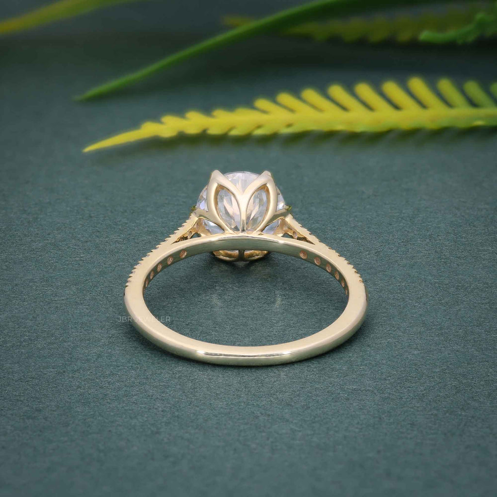 Unique 2.0CT Round Floral Lab Grown Ring Design