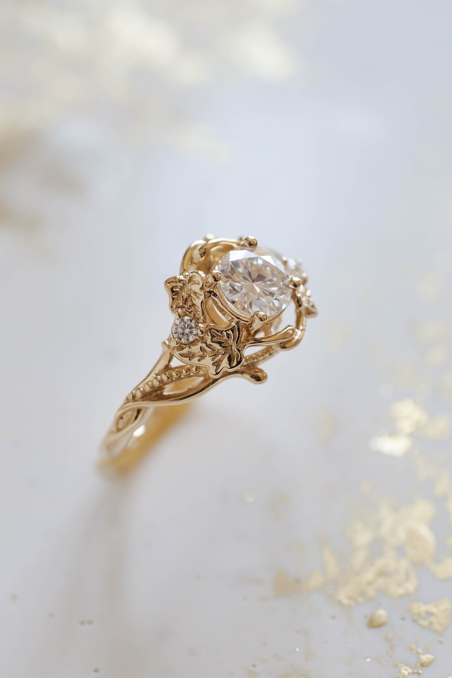 Bague de fiançailles avec accent marquise et diamant cultivé en laboratoire Asscher de 1,00 ct