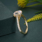 2.50Ct Classic Under Halo Oval Cut Moissanite Diamond Engagement Ring - JBR Jeweler