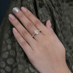 2.50Ct Classic Under Halo Oval Cut Moissanite Diamond Engagement Ring - JBR Jeweler