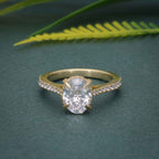 2.50Ct Classic Under Halo Oval Cut Moissanite Diamond Engagement Ring - JBR Jeweler