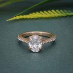 2.50Ct Classic Under Halo Oval Cut Moissanite Diamond Engagement Ring - JBR Jeweler