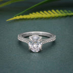 2.50Ct Classic Under Halo Oval Cut Moissanite Diamond Engagement Ring - JBR Jeweler