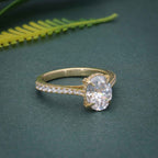 2.50Ct Classic Under Halo Oval Cut Moissanite Diamond Engagement Ring - JBR Jeweler