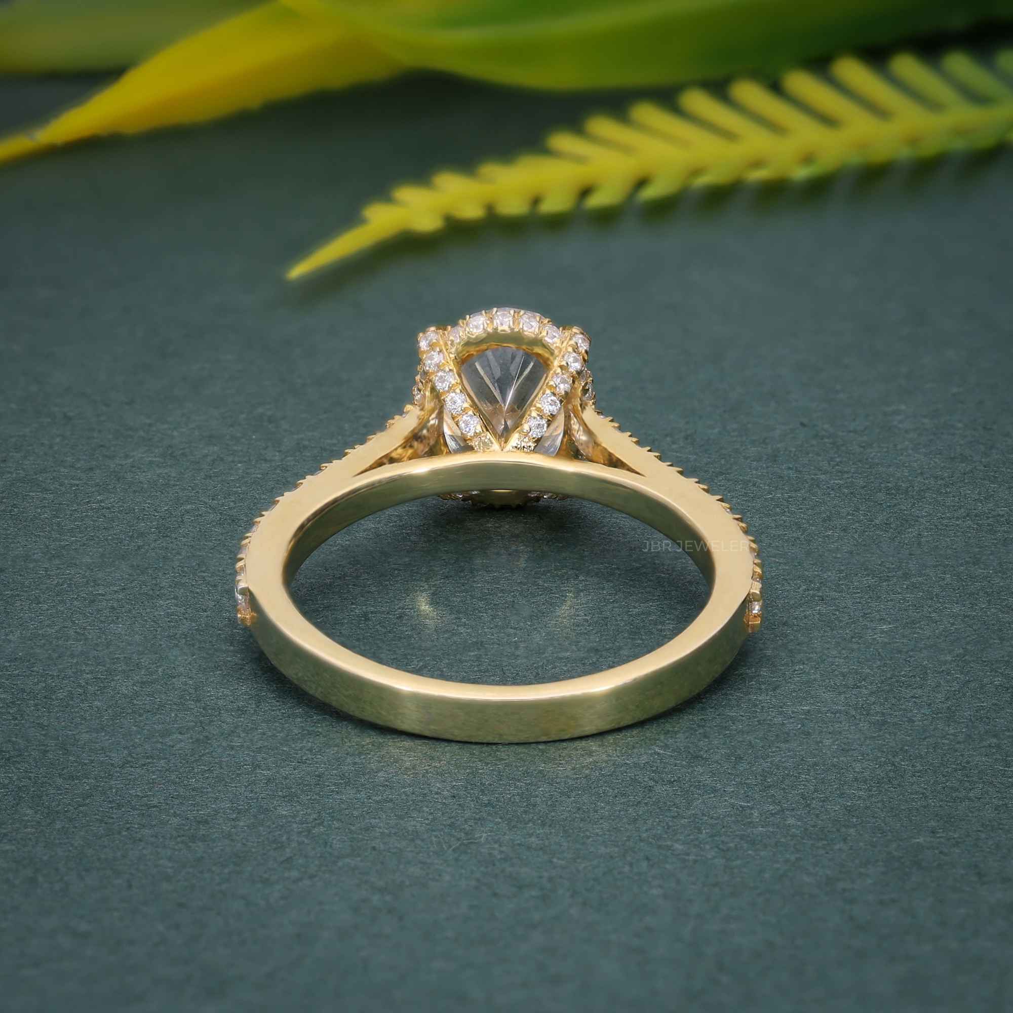 2.50Ct Classic Under Halo Oval Cut Moissanite Diamond Engagement Ring - JBR Jeweler