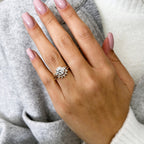 Round & Pear-Cut Lab-Grown Diamond Three-Stone Bridal Set - Crown Engagement Ring