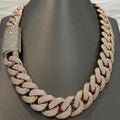 20mm Moissanite Diamonds Studded Cuban Link Two Tone Chain Iced out Rapper chain - JBR Jeweler