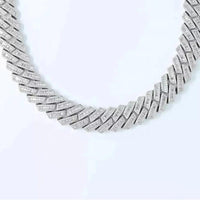 20mm Round And Baguette Moissanite Diamond Men Cuban Link Iced out Rapper Chain - JBR Jeweler