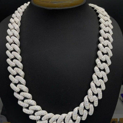 22 mm Round Moissanite Diamonds Studded Cuban Link Men's Iced out Rapper chains - JBR Jeweler