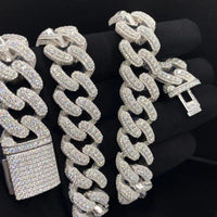 22 mm Round Moissanite Diamonds Studded Cuban Link Men's Iced out Rapper chains - JBR Jeweler