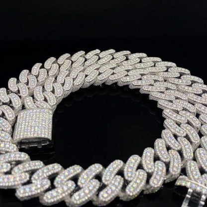 22 mm Round Moissanite Diamonds Studded Cuban Link Men's Iced out Rapper chains - JBR Jeweler