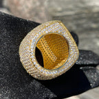 24K Gold Plated Iced Out Hip Hop Diamond VVS Moissanite Stones Big Ring For Gift - JBR Jeweler