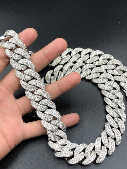 25mm Cuban Link Iced out Hip Hop VVS Moissanite S925 sterling silver Cuban Chain - JBR Jeweler