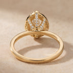 2 carat pear moissanite ring top angle