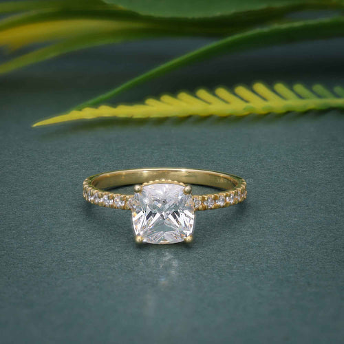 2 Ct Cushion Cut Lab Grown Diamond Solitaire in14k Rose Gold - JBR Jeweler
