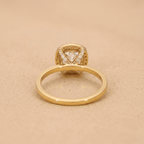 Women's Lab Grown Diamond Solitaire Halo Ring in 14K White Gold