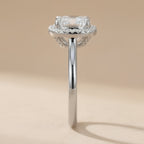 Lab Grown Diamond Halo Ring - Comparison of Yellow, White, Rose Gold