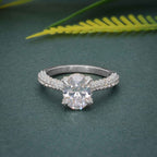 2Ct Classic Under Halo Oval Shape Moissanite Diamond Engagement Wedding Ring - JBR Jeweler
