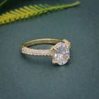 2Ct Classic Under Halo Oval Shape Moissanite Diamond Engagement Wedding Ring - JBR Jeweler