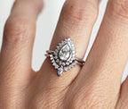 Engagement Ring Set 2 CT Pear Cut Lab Diamond Ring