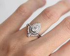 Elegant Pear Cut 2 CT Lab Diamond Bridal Ring Set