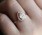 Unique 2 CT Teardrop Diamond Bridal Ring Set