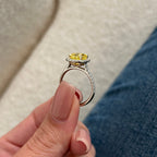2 Carat Lab-Grown Yellow Diamond Halo Ring