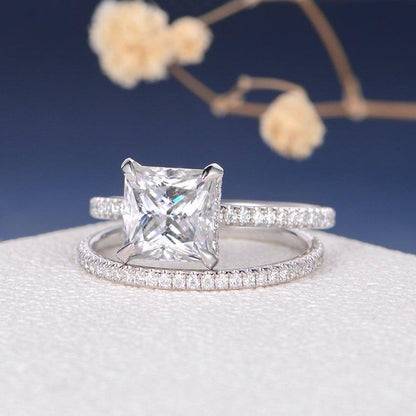 2ct Claw Prongs Eternity Stacking Solitaire Moissanite Engagement Ring - JBR Jeweler