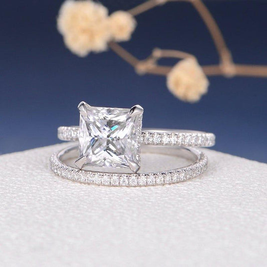 2ct Claw Prongs Eternity Stacking Solitaire Moissanite Engagement Ring - JBR Jeweler