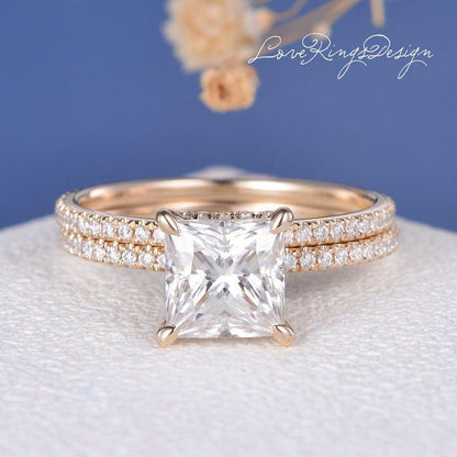 2ct Claw Prongs Eternity Stacking Solitaire Moissanite Engagement Ring - JBR Jeweler